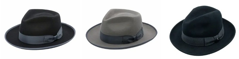 Dark wool fedoras for men